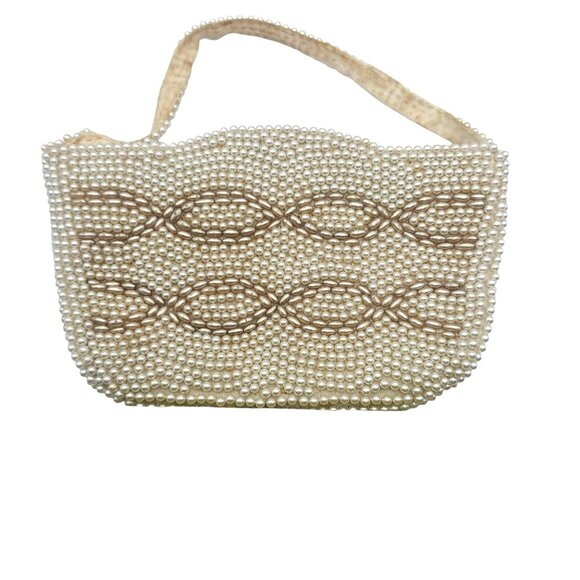 Vintage La Regale Pearl Beaded Mini Purse Japan Evening Bag Wedding - Picture 10 of 14